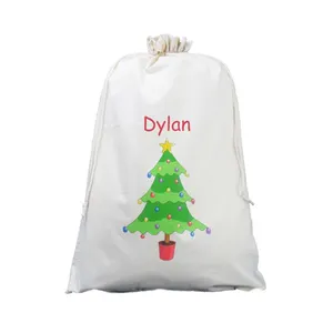 크리스마스 트리 대형 천연 코튼 산타 자루 가방