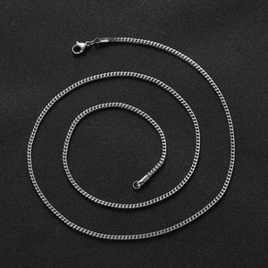 โซ่หน้าและหลังขนาด 2 มม., สร้อยคอฮิปฮอป, เครื่องประดับชุบสูญญากาศ, โซ่จี้, โซ่หน้าและหลังสแตนเลส - Product Image 4