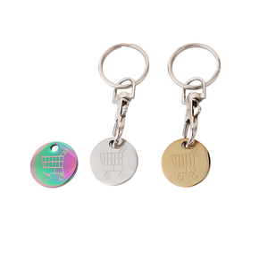 Chariot à provisions en acier inoxydable <span class=keywords><strong>Porte</strong></span>-clés à jetons avec décoration <span class=keywords><strong>Porte</strong></span>-clés à suspendre - Product Image 2