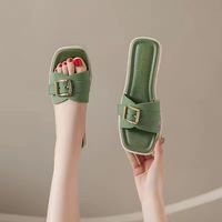 Sandales d'été pour femmes, nouveaux modèles à bout carré et ouvert, chaussures de plage antidérapantes avec boucle carrée, styles décontractés en gros