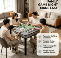 Table de Mahjong Automatique 36* avec Pieds Fixes Électriques, Résistante à l'Eau, en Métal/Plastique/Acier Inoxydable, pour Fêtes Familiales
