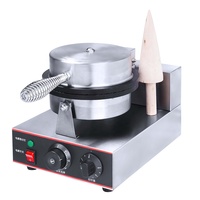 Machine à gaufres électriques professionnelle pour cornets de crème glacée / Gaufrier à 1 plaque / Appareil à cornets pour la maison