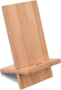 Soporte para teléfono móvil <span class=keywords><strong>de</strong></span> madera Flexible impermeable <span class=keywords><strong>de</strong></span> bambú natural, inserto <span class=keywords><strong>de</strong></span> cama <span class=keywords><strong>de</strong></span> escritorio <span class=keywords><strong>con</strong></span> orificio para teléfono y tableta - Product Image 3