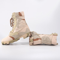 Bottes Tactiques Tronyond, Bottes de Combat d'Extérieur Étanches, Bottes de Randonnée en Cuir de Vachette Deuxième Couche pour Hommes, Bottes Tactiques Désert