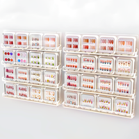 Boîte d'emballage vide personnalisée pour grandes faux ongles, rose, anti-poussière, transparente, pour ongles artificiels