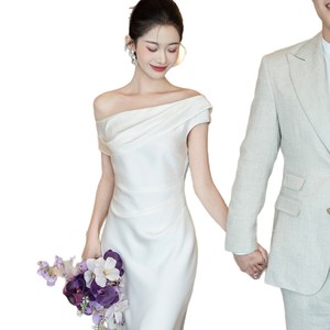 <span class=keywords><strong>Abito</strong></span> da Sposa Principessa con Scollo Profondo a V, Spalle Scoperte, Vita Segnata, Lunghezza <span class=keywords><strong>Midi</strong></span>, Dettagli in Cristallo e Illusione Ottica, Nuovo Vestito da Sera per Spose - Product Image 5