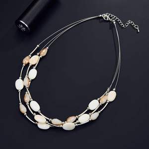 Collier ras du <span class=keywords><strong>cou</strong></span> BULINLIN en perles superposées pour <span class=keywords><strong>femme</strong></span>, collier sportif en coquillage, collier épais en métal argenté, bijoux <span class=keywords><strong>de</strong></span> mode, cadeaux pour elle - Product Image 5