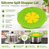 Couvercle de casserole anti-débordement et anti-poussière en silicone de qualité alimentaire, pièces de batterie de cuisine, couleur personnalisée en stock