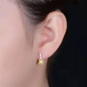 Offre Spéciale <span class=keywords><strong>boucles</strong></span> <span class=keywords><strong>d</strong></span>'<span class=keywords><strong>oreilles</strong></span> en or 18k 0.39ct avec diamants jaunes naturels pour femmes - Product Image 6