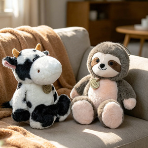 Custom Cute Jungle Animal Plush Toy Set Soft Fluffy <b>Sloth</b> Stuffed Animal Doll Kawaii Bedroom Decor Birthday <b>Gift</b> for Kids Girls - Product Image 3