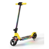 Patinete Eléctrico para Niños, Motor sin Escobillas de 130 W, Suspensión Completa, Impermeable, Dos Ruedas, Plegable, Luces de Colores Ajustables