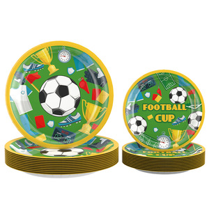 Juego de Vajilla Desechable Damai con Temática de Fútbol, Platos, Vasos y Servilletas de Papel, Vajilla de Papel para Fiestas de Cumpleaños Infantiles - Product Image 4