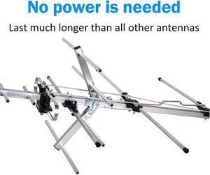 Antenne satellite Yagi intérieure/extérieure cinq étoiles avec portée de 200 milles, HD 1080P, radio numérique <span class=keywords><strong>OTA</strong></span>/FM, montage sur grenier/toit/poteau - Product Image 4