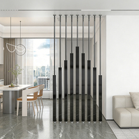 Paravent de séparation de pièce de luxe en acier inoxydable, forme colonne dorée, pour décoration intérieure