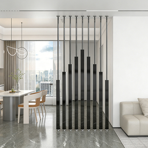 Luxe gouden kolomvormige roomdividers van roestvrij staal voor binnenhuisdecoratie - Product Image 6