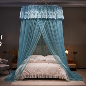 Grande moustiquaire à dessus rond dôme romantique en dentelle moustiquaires suspendues moustiquaires <span class=keywords><strong>anti</strong></span>-moustiques pour lit double simple universel - Product Image 2
