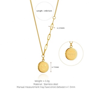 Collares con Colgante Modernos 2026, Joyería Minimalista Hipoalergénica, Acero Inoxidable 316L, Chapado en Oro PVD de 18k, Collar con Diseño de Sonrisa para Mujer - Product Image 6