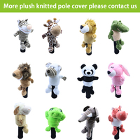 Housse de club de golf en peluche tricotée motif animal de dessin animé, accessoires de golf hybrides OEM pour bois de golf