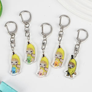 Porte-clés mignon et amusant avec motif de chat Y2k, porte-clés en forme de banane, porte-clés en acrylique tendance, porte-clés pour femmes, porte-clés imperméable et léger, breloques pour sac - Product Image 3