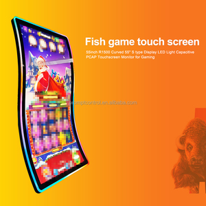Écran tactile incurvé de luxe Promptcontrol 55 pouces R1500 S avec éclairage LED et cadre, écran tactile capacitif pour borne interactive et jeux de compétences - Product Image 1