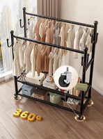Porte-vêtements multifonction à double tringle, séchoir à linge, pour chambre à coucher, usage domestique, salon, tringle à vêtements en métal