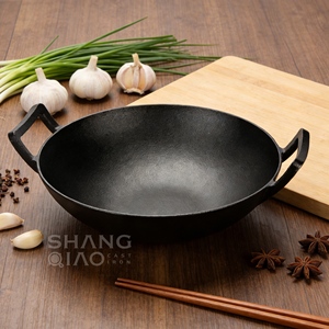 <span class=keywords><strong>Wok</strong></span> Grande de Hierro Fundido Pre-Sazonado de 14 Pulgadas - Compatible con Inducción, Doble Asa, Sartén para Saltear de Gran Capacidad para Todas las Estufas - Product Image 6