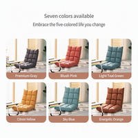 Chaise de sol pliante, une place, réglable sur 5 niveaux, convertible, confortable, pour la méditation, rembourrée en velours et coton