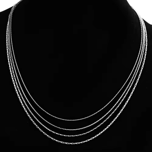 Collar de cadena de eslabones redondos con Cruz larga sin deslustre personalizado al por mayor, joyería - Product Image 4