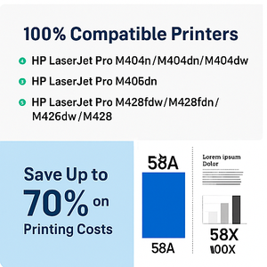 Cartuccia Toner compatibile CF258A CF258X con Chip per <span class=keywords><strong>HP</strong></span> 58A 58X sostituzione per <span class=keywords><strong>HP</strong></span> <span class=keywords><strong>LaserJet</strong></span> Pro M404/M406/M428/M430 serie - Product Image 4