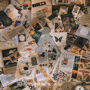 200 pièces Perpack esthétique <span class=keywords><strong>Vintage</strong></span> Scrapbook fournitures rétro papier autocollants indésirable Journal planificateurs artisanat Kits pour vinyle autocollant - Product Image 5