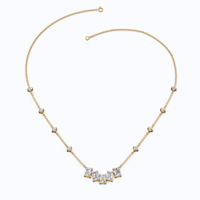 Collier multicouche tendance en zircon géométrique, pierres marquise, triangle, goutte d'eau, pendentif sourire, en acier inoxydable pour femme