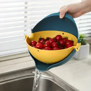 Nouveau Style PP Passoires En Plastique Empilable Multi-Fonctionnel Alimentaire Passoire & Vidange Panier Ensemble Coloré Passoire Bol pour Cuisine