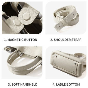 Mayorista Cuero Genuino Top Asa Bolso Mujer Clásico Lock Satchel Mano Trabajo Oficina Hombro Tote Logo Personalizado OEM - Product Image 3