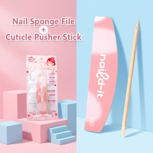 <span class=keywords><strong>Kit</strong></span> Mini per Unghie Finte: Spugna per Unghie, Lima e Spingicuticole in Legno d'Arancio per Estensione Unghie, Uso Professionale - Product Image 5