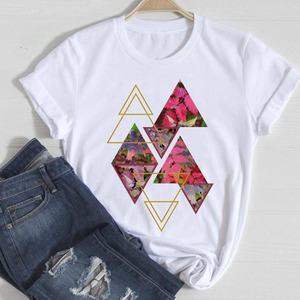T-shirt da <span class=keywords><strong>Donna</strong></span> con Logo Personalizzato e Nuovo Motivo Geometrico, Top Casual Estivo alla Moda, Stile Harajuku, Magliette Grafiche <span class=keywords><strong>Oversize</strong></span> - Product Image 4