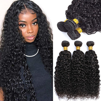 Lots de cheveux naturels de qualité 10A, couleur naturelle, ondulation water wave, 100% cheveux humains vierges brésiliens Remy, cuticules alignées.