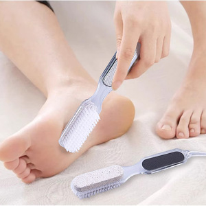 Foot File With Brush And Pumice Stone For Heel And Sole Care Plastic Dual Head Pedicure Tool - Product Image 2