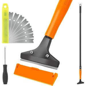 Grattoir à lame de rasoir KeFanta pour sols, 4 pouces de large, robuste, avec manche de 45,7 pouces, 10 lames supplémentaires, outil de décapage de peinture - Product Image 1