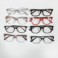 Monture de lunettes de vue unisexe en acétate de moyenne épaisseur, charnière à ressort, verres anti-rayures, faible MOQ, approvisionnement direct usine