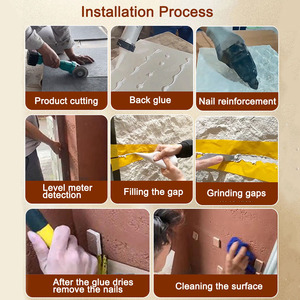 Panneau mural <span class=keywords><strong>d</strong></span>écoratif en pierre de travertin pour l'extérieur et l'intérieur, carrelage souple flexible, feuille de placage, fonction de brique réfractaire pour les murs extérieurs - Product Image 5