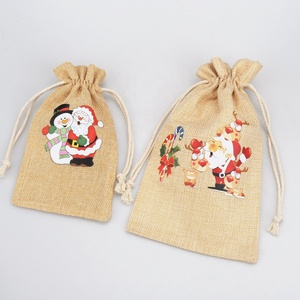 Eco Friendly Custom Logo Burlap Bags Linen Gift Pouch Packaging Jewelry <strong>Sack</strong> Jute Bag <strong>Christmas</strong> Pouch Santa <strong>Sack</strong> - Product Image 4