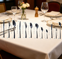 Ensemble de couverts en acier inoxydable haut de gamme et exquis, ensemble de vaisselle exclusivement destiné aux hôtels et restaurants haut de gamme
