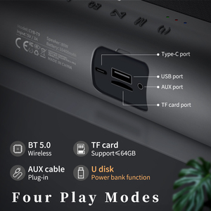 Altoparlante Cyboris Blue Tooth 100W Peak Power <span class=keywords><strong>3</strong></span> corna <span class=keywords><strong>Stereo</strong></span> Surround Sound Effect Mini Subwoofer portatile bassi profondi Boombox