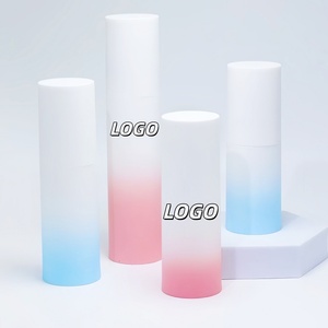 Botella de Spray al Vacío de Plástico Personalizada de 20ml 30ml 50ml con Degradado Azul y Rosa, Botella con Bomba sin Aire para Emulsiones y Lociones Cosméticas - Product Image 1
