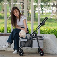 Poussette pliable légère pour animaux de compagnie - Chariot de voyage portable pour chats, petits chiens pour les promenades en plein air