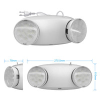 Lampe de Secours LED Double Tête 4W Haute Luminosité Ignifuge, Rotation Multi-Angle, Lampe d'Urgence Incendie à Double Tête