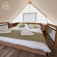 Tente de glamping en toile imperméable avec salle de bain, prix d'usine