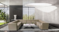 Ensemble de canapés modulaires sectionnels BIAOGUAN en mousse haute densité et cuir synthétique, style moderne pour salon et bureau