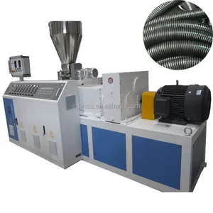 Double screw extruder satu dinding pe pvc bergelombang umpan air mesin pipa ekstrusi garis mesin