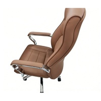 Chaise de bureau ergonomique moderne en aluminium Guanfu, en cuir PU et mousse PP, pliable, réglable en hauteur, pivotante, pour la maison et le bureau